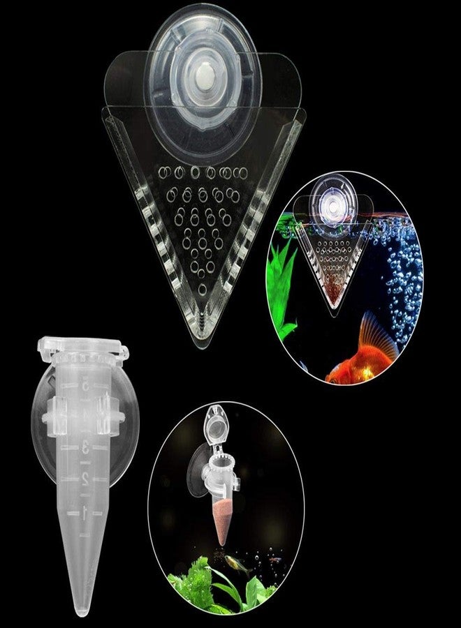 IAFVKAI Aquarium Cone Red Worm Feeder Acrylic V-Shape Automatic Fish Feeder Brine Shrimp Food Feeding Cup with Suction Cup - Image 1